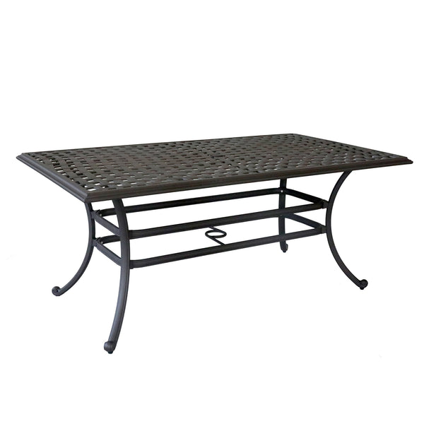 Florence Aluminum 7-Piece Set Rectangle Table, 6 Swivel Chairs