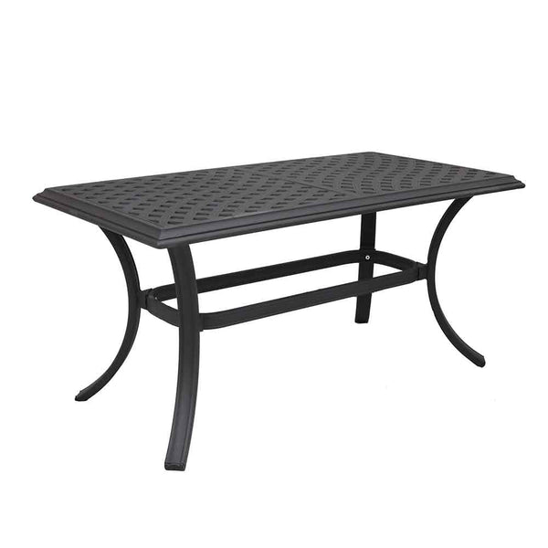Florence 21x42 Inch Outdoor Standard Coffee Table: All-Weather, Rust-Resistant, Aluminum Rectangular Coffee table for Patio, Deck, Backyard, Garden, and Poolside
