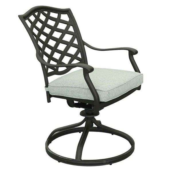 Florence Aluminum Swivel Dining Chairs with Cushion - Modern Design, Durable and All-Weather Armchairs for Outdoor, Patio, and Garden, Set of 2
