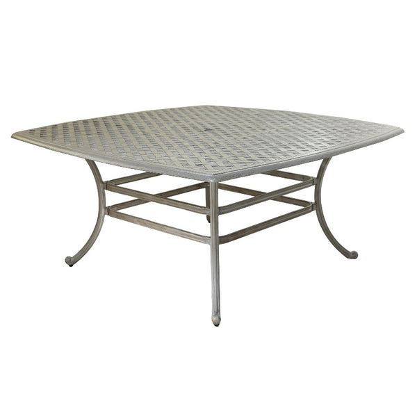 Sparta Outdoor 64" Square Aluminum Dining Table with an umbrella opening: Rust-Resistant, Durable Dining Table for Patio, Garden, and Terrace