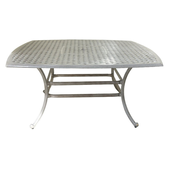 Sparta Outdoor 64" Square Aluminum Dining Table with an umbrella opening: Rust-Resistant, Durable Dining Table for Patio, Garden, and Terrace