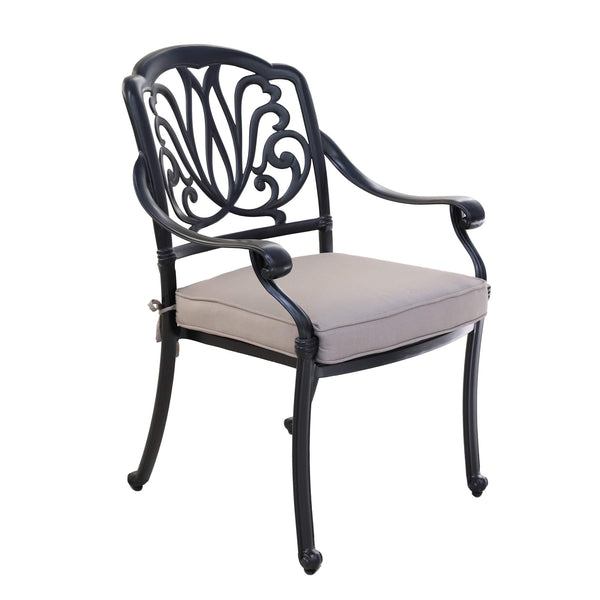 Athens Patio Dining Chairs with Sunbrella Cushions, All-Weather, Sturdy, and Comfortable Outdoor Aluminum Armchairs with Cushions, Set of 2