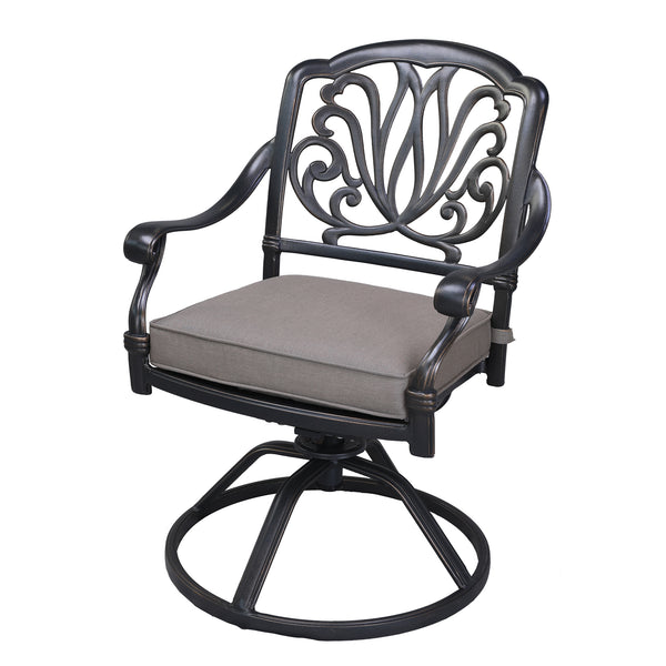 Athens Patio Swivel Rockers with Sunbrella Cushion, All-Weather, Durable, and Comfortable Outdoor Aluminum Armchairs with Cushion, Set of 2