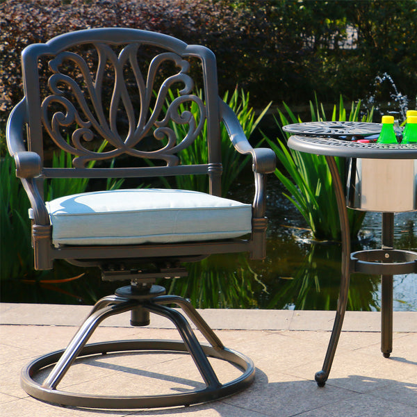 Athens Patio Swivel Rockers with Sunbrella Cushion, All-Weather, Durable, and Comfortable Outdoor Aluminum Armchairs with Cushion, Set of 2