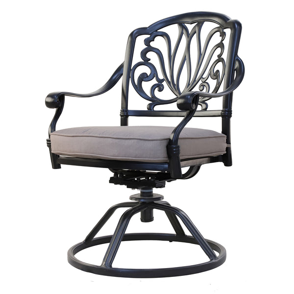 Athens Patio Swivel Rockers with Sunbrella Cushion, All-Weather, Durable, and Comfortable Outdoor Aluminum Armchairs with Cushion, Set of 2