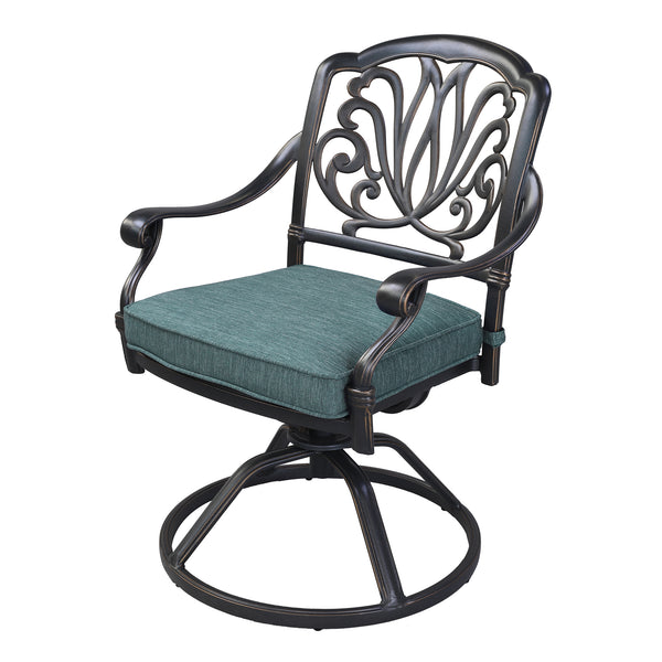 Athens Patio Swivel Rockers with Sunbrella Cushion, All-Weather, Durable, and Comfortable Outdoor Aluminum Armchairs with Cushion, Set of 2