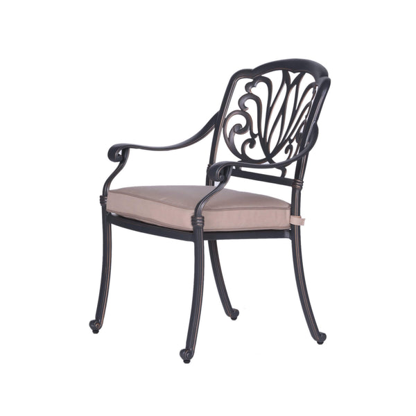 Athens Patio Dining Chairs with Sunbrella Cushions, All-Weather, Sturdy, and Comfortable Outdoor Aluminum Armchairs with Cushions, Set of 2