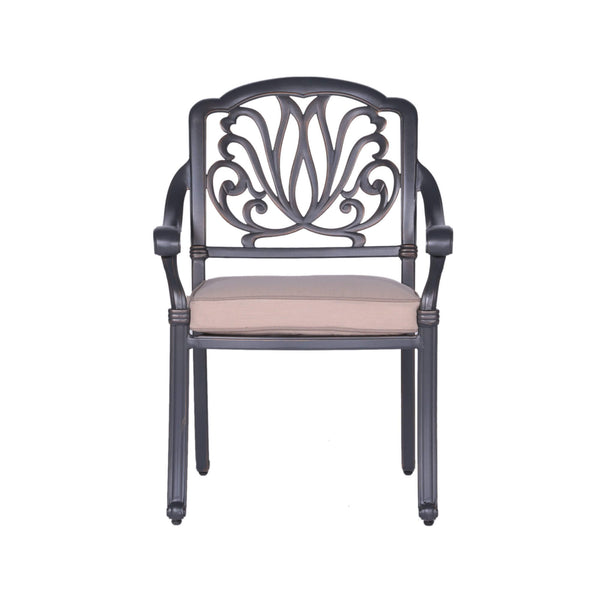 Athens Patio Dining Chairs with Sunbrella Cushions, All-Weather, Sturdy, and Comfortable Outdoor Aluminum Armchairs with Cushions, Set of 2