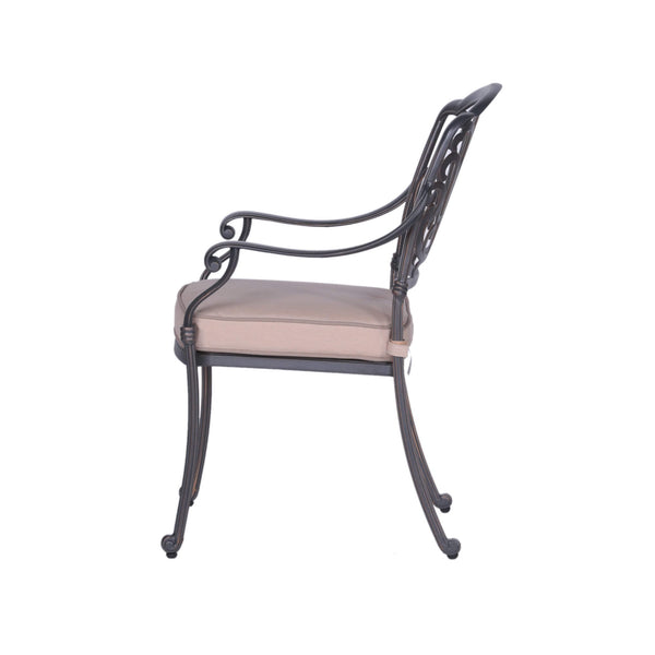 Athens Patio Dining Chairs with Sunbrella Cushions, All-Weather, Sturdy, and Comfortable Outdoor Aluminum Armchairs with Cushions, Set of 2