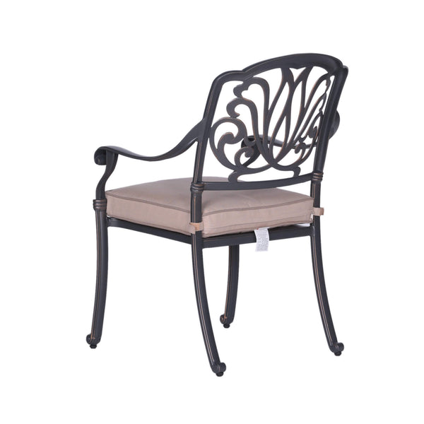 Athens Patio Dining Chairs with Sunbrella Cushions, All-Weather, Sturdy, and Comfortable Outdoor Aluminum Armchairs with Cushions, Set of 2