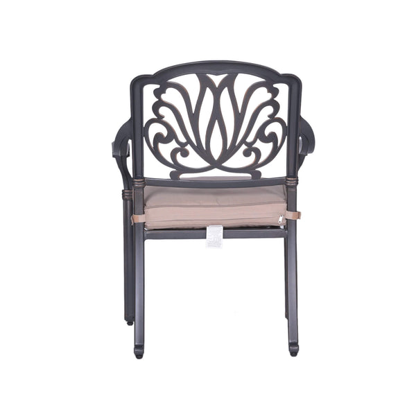 Athens Patio Dining Chairs with Sunbrella Cushions, All-Weather, Sturdy, and Comfortable Outdoor Aluminum Armchairs with Cushions, Set of 2