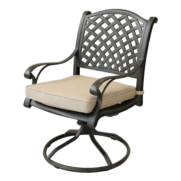 Sparta Outdoor Aluminum Swivel Rocker Dining Chairs with Cushions: Weather-Resistant, Modern, Durable , Comfortable Dining Arm Chairs for Patio, Garden, and Backyard, Set of 2