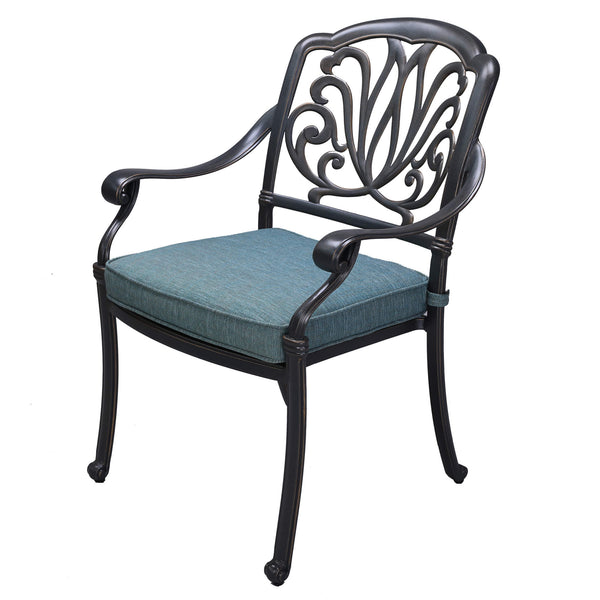 Athens Patio Dining Chairs with Sunbrella Cushions, All-Weather, Sturdy, and Comfortable Outdoor Aluminum Armchairs with Cushions, Set of 2