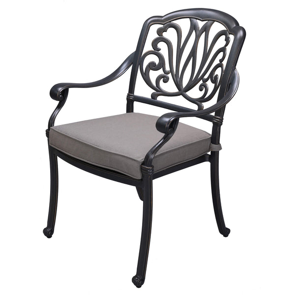 Athens Patio Dining Chairs with Sunbrella Cushions, All-Weather, Sturdy, and Comfortable Outdoor Aluminum Armchairs with Cushions, Set of 2