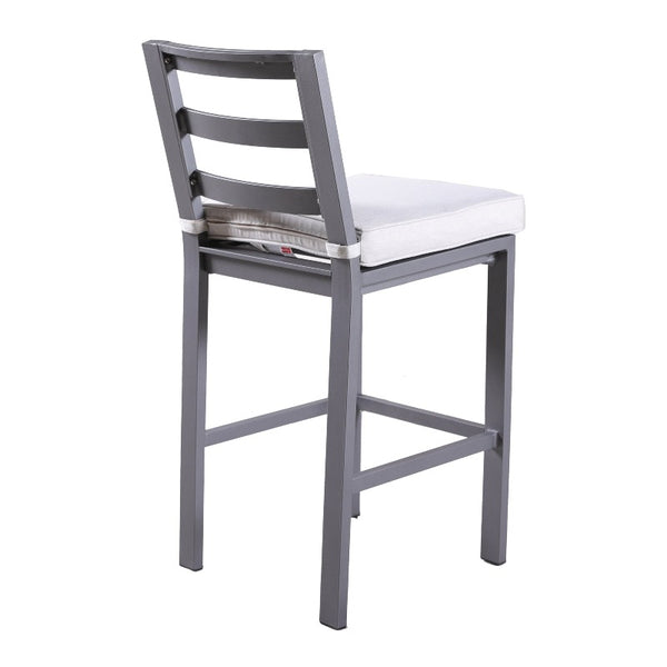 Marativa Outdoor Armless Aluminum Barstools with Cushion: Durable and Weather-Resistant Patio Furniture for Stylish and Comfortable Outdoor Seating, Set of 2