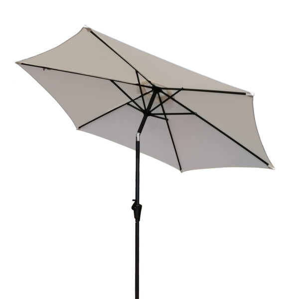 9ft UV-Resistant Patio Umbrella - Waterproof Outdoor Table Shade with Push-Button Tilt & Crank - Ideal for Garden, Deck, Pool & Restaurant (Storage Bag Included, Base Not Included)