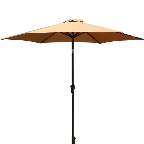 9ft UV-Resistant Patio Umbrella - Waterproof Outdoor Table Shade with Push-Button Tilt & Crank - Ideal for Garden, Deck, Pool & Restaurant (Storage Bag Included, Base Not Included)