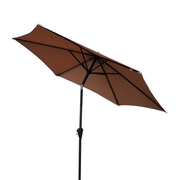 9ft UV-Resistant Patio Umbrella - Waterproof Outdoor Table Shade with Push-Button Tilt & Crank - Ideal for Garden, Deck, Pool & Restaurant (Storage Bag Included, Base Not Included)