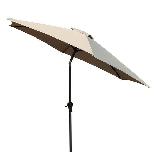 9ft UV-Resistant Patio Umbrella - Waterproof Outdoor Table Shade with Push-Button Tilt & Crank - Ideal for Garden, Deck, Pool & Restaurant (Storage Bag Included, Base Not Included)