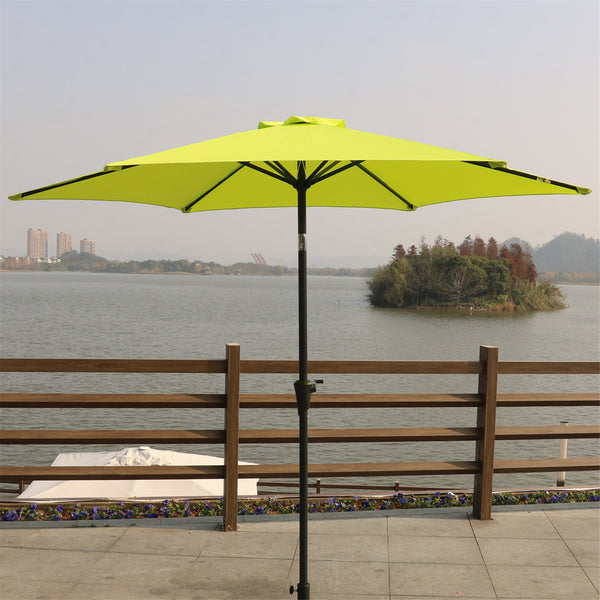 9ft UV-Resistant Patio Umbrella - Waterproof Outdoor Table Shade with Push-Button Tilt & Crank - Ideal for Garden, Deck, Pool & Restaurant (Storage Bag Included, Base Not Included)