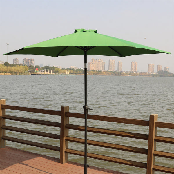 9ft UV-Resistant Patio Umbrella - Waterproof Outdoor Table Shade with Push-Button Tilt & Crank - Ideal for Garden, Deck, Pool & Restaurant (Storage Bag Included, Base Not Included)