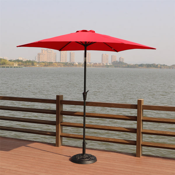 9 Ft Pole Umbrella with Carry Bag and Base