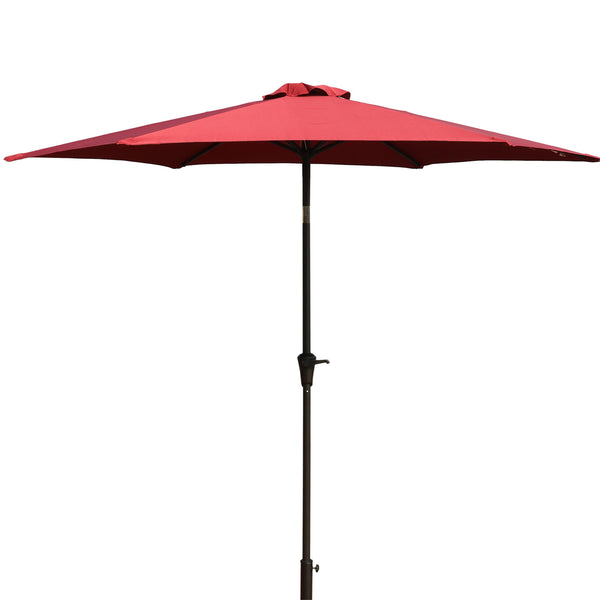 9ft UV-Resistant Patio Umbrella - Waterproof Outdoor Table Shade with Push-Button Tilt & Crank - Ideal for Garden, Deck, Pool & Restaurant (Storage Bag Included, Base Not Included)
