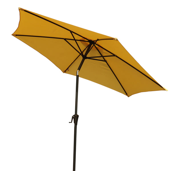 9ft UV-Resistant Patio Umbrella - Waterproof Outdoor Table Shade with Push-Button Tilt & Crank - Ideal for Garden, Deck, Pool & Restaurant (Storage Bag Included, Base Not Included)
