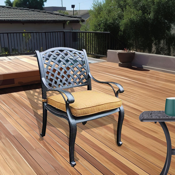 Manhattan Outdoor Dining Chair with Cushion: Weather-resistant, Rust-proof, Durable and Comfortable Patio chair for Garden and Outdoor Spaces