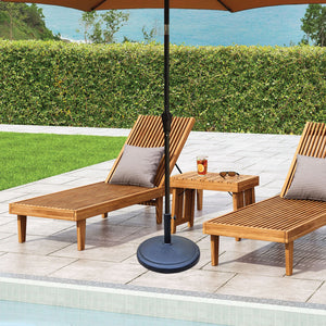 Resin Patio Umbrella Base: 42-Pound Round Freestanding Outdoor Umbrella Base with Locking Screw for 1.5" and 1.89" Pole