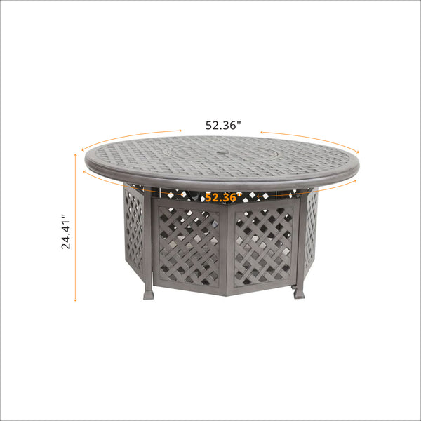 Sparta Cast Aluminum Propane Gas Firepit Table