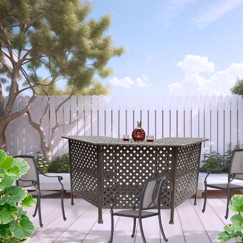 Cast Alumnim Weave Pattern Party Bar Table