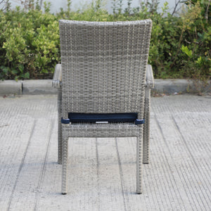 Outdoor Patio Furniture - 8x Wicker Dining Chairs with Cushions
