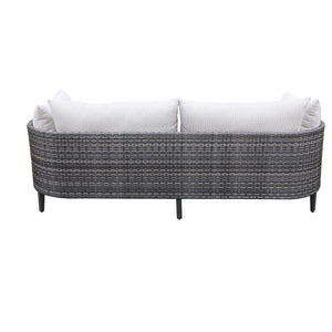 Sonoma Outdoor Modern Wicker Sofa with Cushion - Durable Patio Furniture for Backyard or Balcony, All-Weather Design, Comfortable Seating with Garden Charm