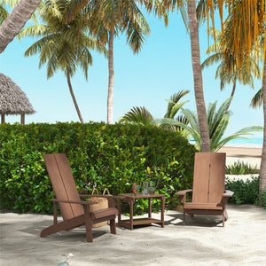 Lauderdale 3 Piece Plastic Wood Adirondack Bistro Set