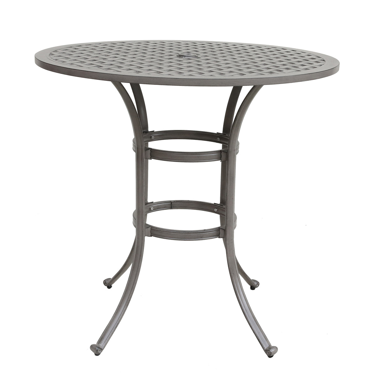 Manhattan Outdoor 42" Modern Aluminum Round Bar Table Weather Resista