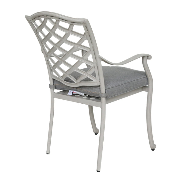 Florence Aluminum Dining Arm Chairs with Cushion: Modern Design, Durable and All-Weather Dining chairs for Outdoor, Patio, and Garden, Set of 2