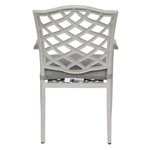 Florence Aluminum Dining Arm Chairs with Cushion: Modern Design, Durable and All-Weather Dining chairs for Outdoor, Patio, and Garden, Set of 2