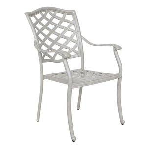 Florence Aluminum Dining Arm Chairs with Cushion: Modern Design, Durable and All-Weather Dining chairs for Outdoor, Patio, and Garden, Set of 2