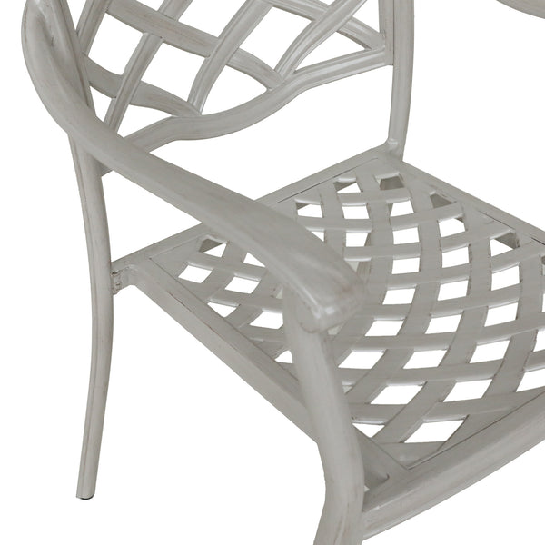 Florence Aluminum Dining Arm Chairs with Cushion: Modern Design, Durable and All-Weather Dining chairs for Outdoor, Patio, and Garden, Set of 2