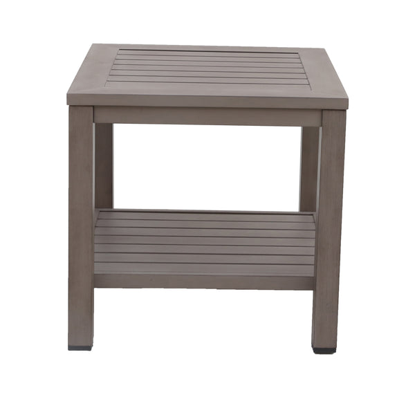 Marativa Outdoor 24" Square Aluminum End/Side Table featuring Modern Design, Weather-Resistant, Rust-Proof for Patio, Garden, and Poolside