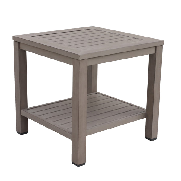 Marativa Outdoor 24" Square Aluminum End/Side Table featuring Modern Design, Weather-Resistant, Rust-Proof for Patio, Garden, and Poolside