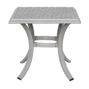 Florence 22-Inch Outdoor Standard End Table - Contemporary Style, Weather-Resistant, Rust-Proof, Aluminum Construction Square Accent, Side table for Patio, Garden, and Poolside
