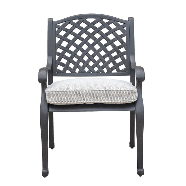 Manhattan Outdoor Dining Chair with Cushion: Weather-resistant, Rust-proof, Durable and Comfortable Patio chair for Garden and Outdoor Spaces