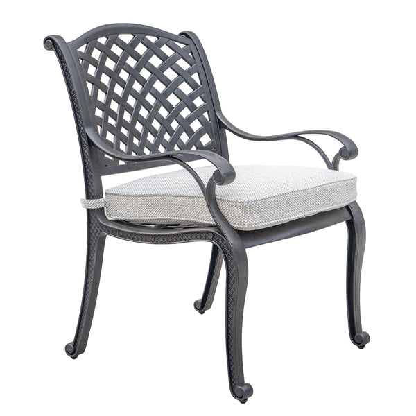 Manhattan Outdoor Dining Chair with Cushion: Weather-resistant, Rust-proof, Durable and Comfortable Patio chair for Garden and Outdoor Spaces