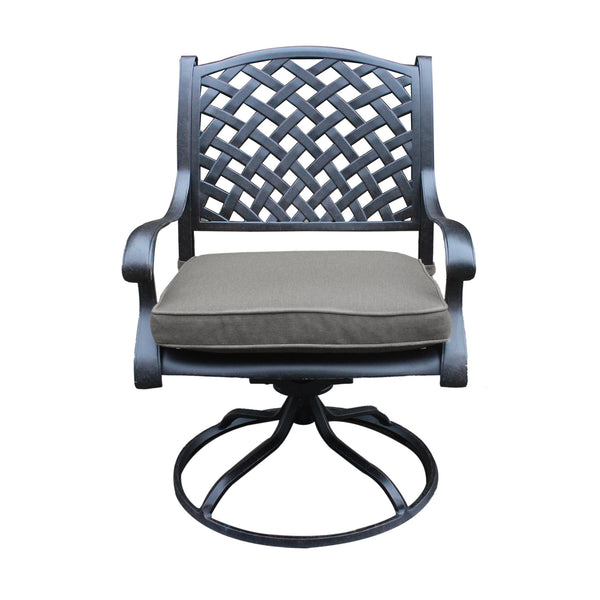 Sparta Outdoor Aluminum Swivel Rocker Dining Chairs with Cushions: Weather-Resistant, Modern, Durable , Comfortable Dining Arm Chairs for Patio, Garden, and Backyard, Set of 2