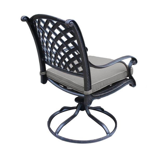 Sparta Outdoor Aluminum Swivel Rocker Dining Chairs with Cushions: Weather-Resistant, Modern, Durable , Comfortable Dining Arm Chairs for Patio, Garden, and Backyard, Set of 2