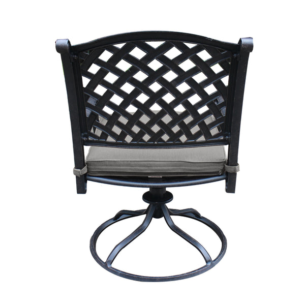 Sparta Outdoor Aluminum Swivel Rocker Dining Chairs with Cushions: Weather-Resistant, Modern, Durable , Comfortable Dining Arm Chairs for Patio, Garden, and Backyard, Set of 2
