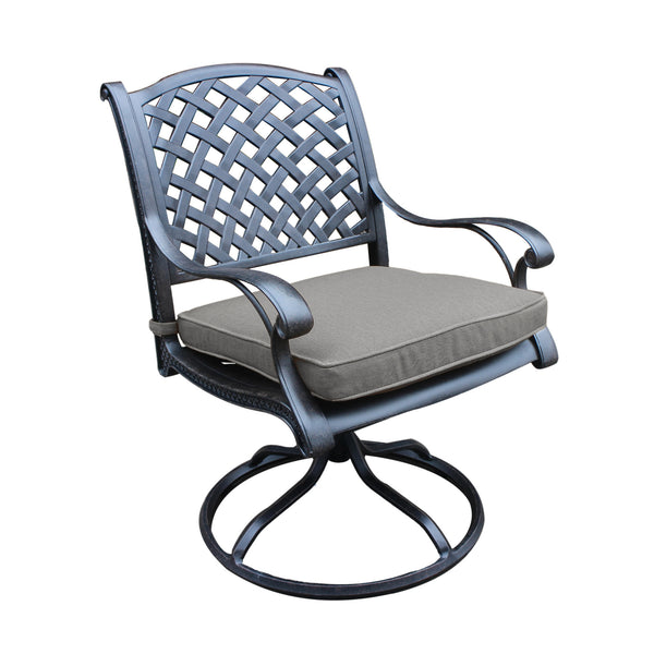 Sparta Outdoor Aluminum Swivel Rocker Dining Chairs with Cushions: Weather-Resistant, Modern, Durable , Comfortable Dining Arm Chairs for Patio, Garden, and Backyard, Set of 2
