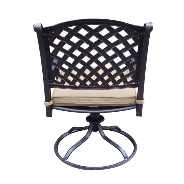 Sparta Outdoor Aluminum Swivel Rocker Dining Chairs with Cushions: Weather-Resistant, Modern, Durable , Comfortable Dining Arm Chairs for Patio, Garden, and Backyard, Set of 2